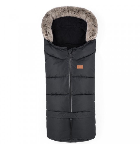 Petite&Mars Arctic - zimowy śpiwór, śpiworek do wózka, sanek, Uniwersalny 4w1 | Forever Black
