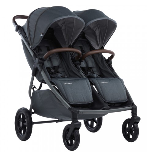 MAST Swiss Design M.Twin x  - bliźniaczy wózek spacerowy z regulacją rączki | Volcanic Ash HP