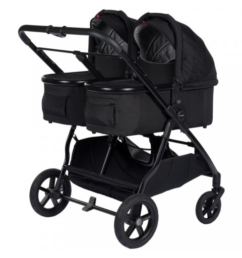 MAST Swiss Design M.Twin x  - wózek bliźniaczy, zestaw 2w1 z opcją 3w1 i 4w1 z regulacją rączki | Onyx Light
