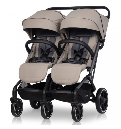 Euro Cart Echo - lekki wózek spacerowy bliźniaczy | Savana Beige