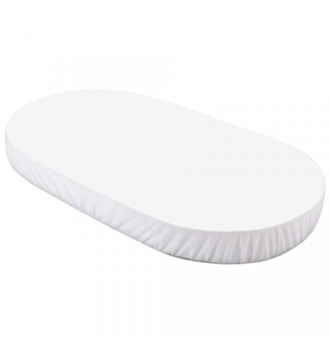 Waldin - prześcieradło bawełniane dedykowane do łóżeczka owalnego 7w1 123x73 cm | Biały