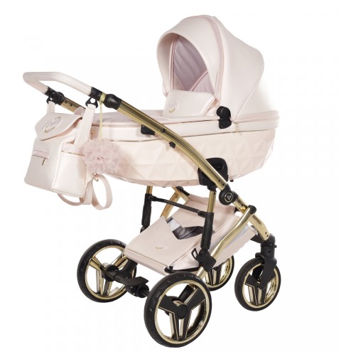 Junama Candy 2024 - wózek wielofunkcyjny, zestaw 2w1 z opcją 3w1 i 4w1 | 01 Pearl