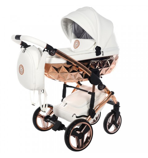 Junama Handcraft - wózek wielofunkcyjny, zestaw 2w1 z opcją 3w1 i 4w1 | 09 Biały/Miedziany