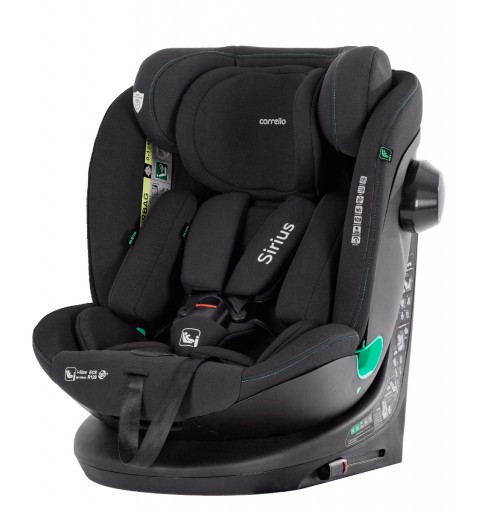 Carrello Sirius - fotelik samochodowy obrotowy 9-36 kg | Absolute Black