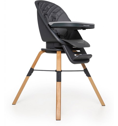 Muuvo Choc 2 - krzesełko do karmienia 3w1 z obrotowym siedziskiem | Graphite