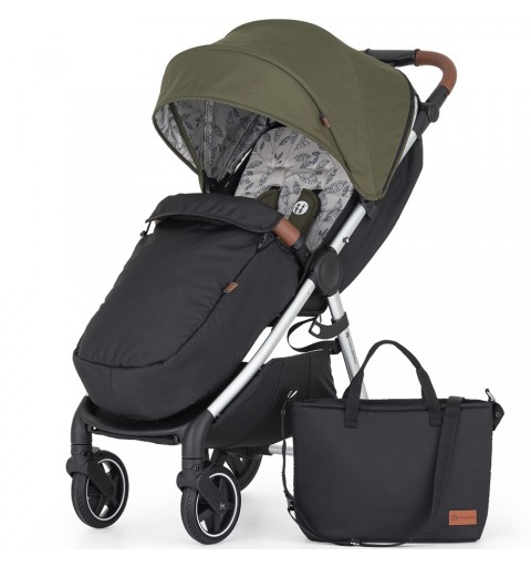 Petite&Mars Royal3 Silver - wózek spacerowy z dobrą amortyzacją | Mature Olive