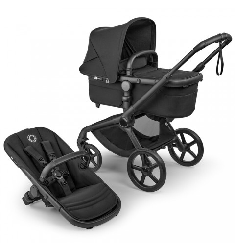 Bugaboo Fox 5 Renew - wózek wielofunkcyjny, zestaw 2w1 z opcją 3w1 i 4w1 | Black / Black - Heritage Black