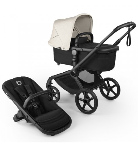 Bugaboo Fox 5 Renew - wózek wielofunkcyjny, zestaw 2w1 z opcją 3w1 i 4w1 | Black / Black - Misty White