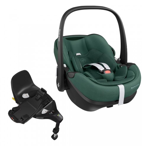 Maxi-Cosi Pebble 360 PRO 2 - rozkładany, obrotowy fotelik samochodowy, zestaw z bazą 0-13 kg | Twillic Green