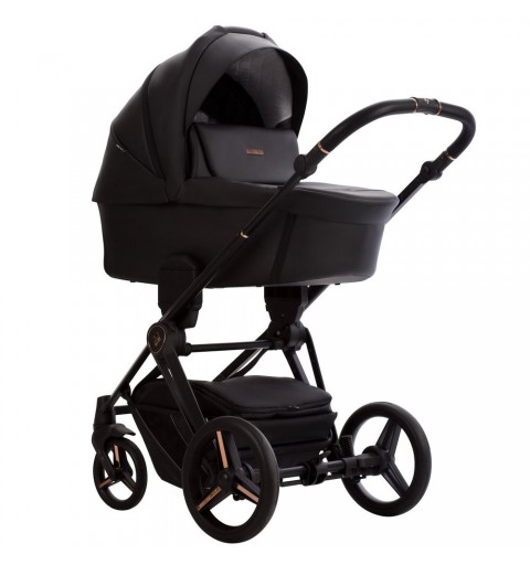 Bebetto Monti Pro - wózek wielofunkcyjny, zestaw 2w1 z opcją 3w1, 4w1 | 01 Black Stella