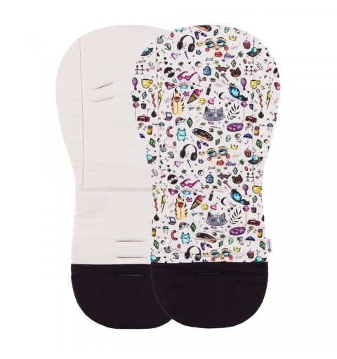 Petite&Mars Foamy - dwustronna wkładka do wózka spacerowego | Tattoo